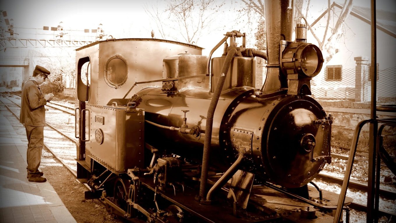 Locomotora de vapor tren de Arganda