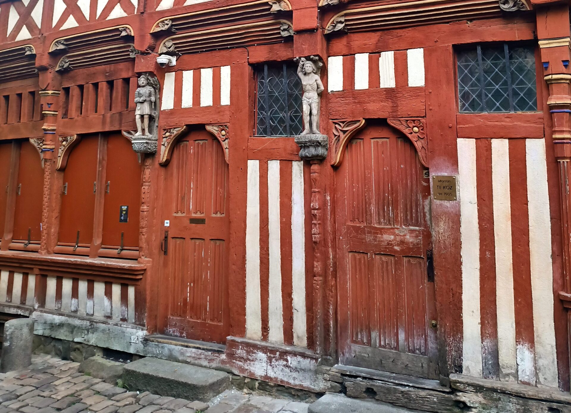 Casas con entramados de madera en Bretaña-Francia