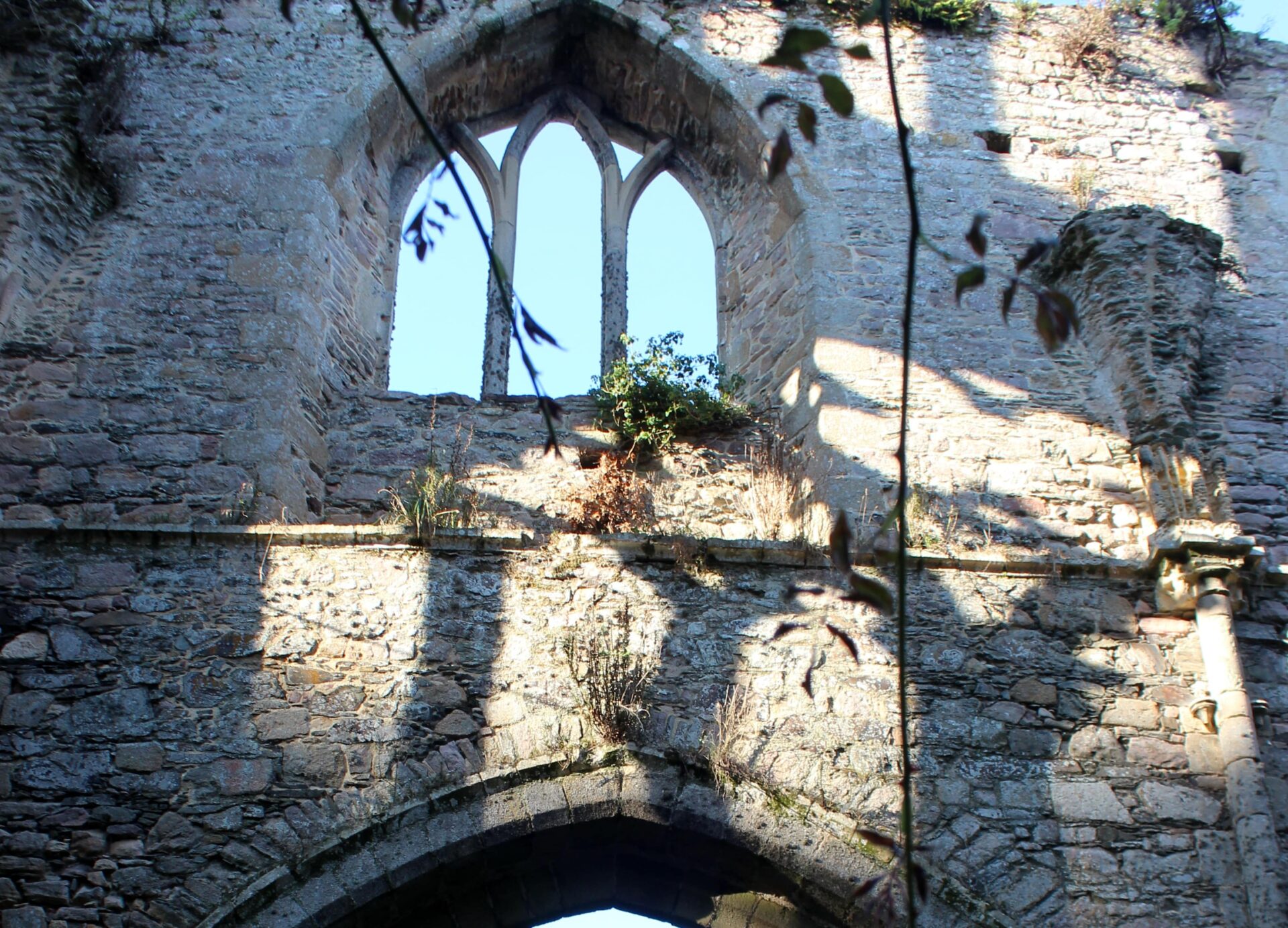 Detalle de ventana gótica en Bretaña Francia