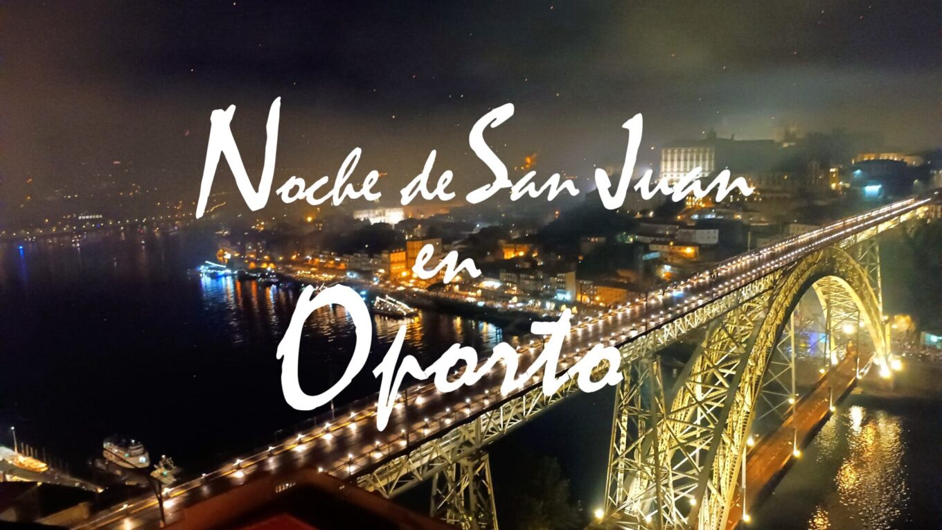 Fuegos artificiales de la noche de San Juan en Oporto