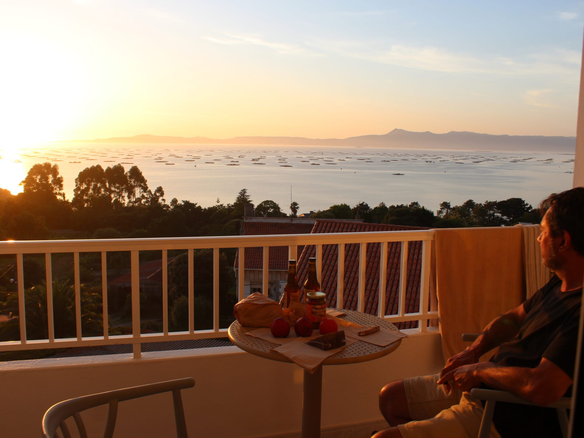 Puesta del sol en el hotel Mirador Ría de Arousa